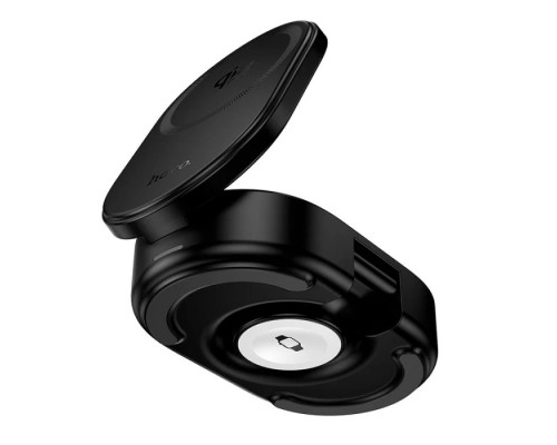 Бездротовий зарядний пристрій HOCO CQ23 Pole Qi2.2 3-in-1 magnetic wireless fast charger Black (6942007676960)