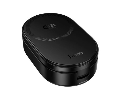 Бездротовий зарядний пристрій HOCO CQ23 Pole Qi2.2 3-in-1 magnetic wireless fast charger Black (6942007676960)