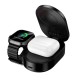 Бездротовий зарядний пристрій HOCO CQ23 Pole Qi2.2 3-in-1 magnetic wireless fast charger Black (6942007676960)