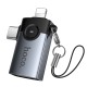 Перехідник HOCO UA46D Victory iP male/Type-C male to USB female 2-in-1 adapter (6942007675666)