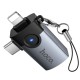 Перехідник HOCO UA46D Victory iP male/Type-C male to USB female 2-in-1 adapter (6942007675666)