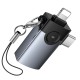 Перехідник HOCO UA46D Victory iP male/Type-C male to USB female 2-in-1 adapter (6942007675666)