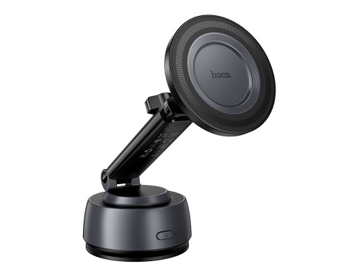 Автотримач для телефона HOCO H107 Carte electric suction cup magnetic car holder(multi-scene) black metal grey (6942007681391)