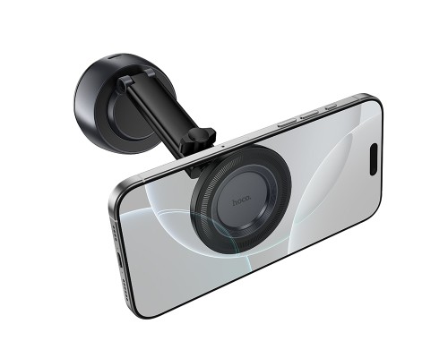 Автотримач для телефона HOCO H107 Carte electric suction cup magnetic car holder(multi-scene) black metal grey (6942007681391)
