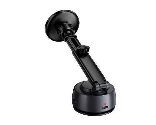 Автотримач для телефона HOCO H107 Carte electric suction cup magnetic car holder(multi-scene) black metal grey (6942007681391)