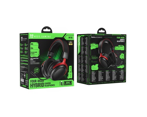 Навушники ігрові HOCO W116 Shadow 4-mode gaming headphones Black (6942007685047)