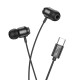 Навушники дротові HOCO M122 Power metal universal digital earphones with microphone (Type-C) Black (6942007612708)