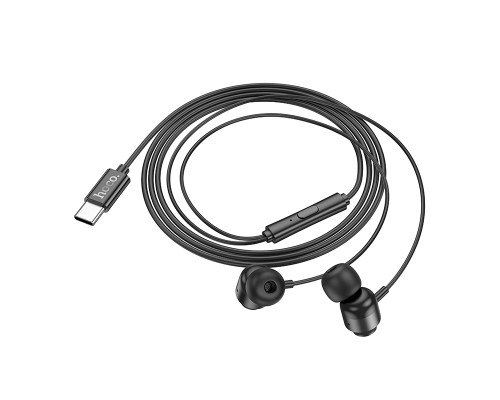Навушники дротові HOCO M122 Power metal universal digital earphones with microphone (Type-C) Black (6942007612708)