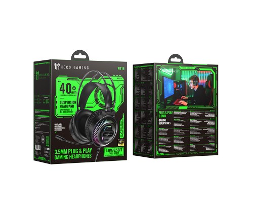 Навушники ігрові HOCO W118 Extreme gaming headphones Black (6942007685245)
