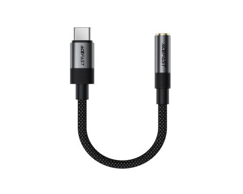 Аудіокабель ACEFAST J12 Type-C to 3.5mm female, nylon braid, 0,15m, Black (6974316285281)
