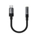 Аудіокабель ACEFAST J12 Type-C to 3.5mm female, nylon braid, 0,15m, Black (6974316285281)
