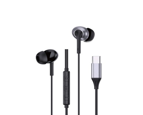 Навушники дротові WIWU EB318 Stereo Wired Earbuds EB318 (Type-C) Black (6977703656664)
