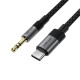 Аудіокабель ACEFAST J11 Type-C to 3.5mm male, nylon braid, 1m, Black (6974316285274)