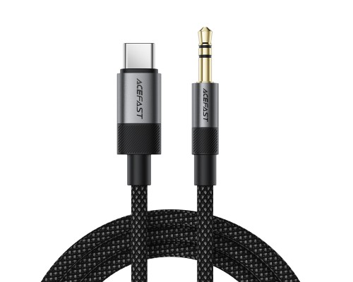 Аудіокабель ACEFAST J11 Type-C to 3.5mm male, nylon braid, 1m, Black (6974316285274)