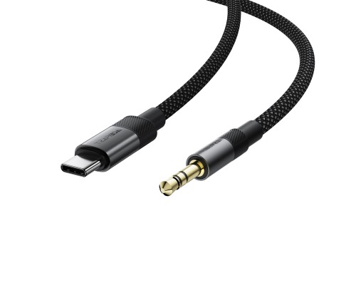 Аудіокабель ACEFAST J11 Type-C to 3.5mm male, nylon braid, 1m, Black (6974316285274)