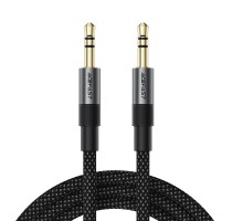 Аудіокабель ACEFAST J10 3.5mm male to 3.5mm male, nylon braid, 1m, Black (6974316285267)