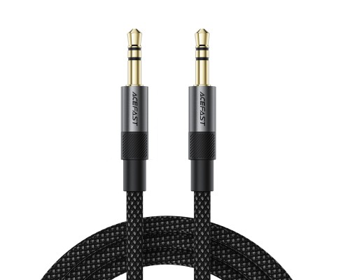 Аудіокабель ACEFAST J10 3.5mm male to 3.5mm male, nylon braid, 1m, Black (6974316285267)