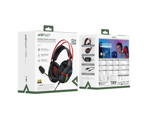 Навушники ігрові ACEFAST H16 gaming wired headset Black (6974316287025 )