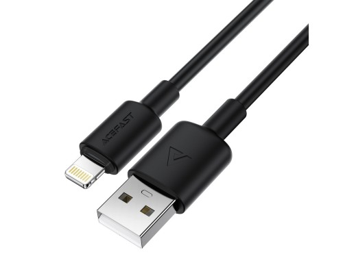 Кабель ACEFAST C25-02 USB-A to L silicone charging data cable Black (6974316287056)
