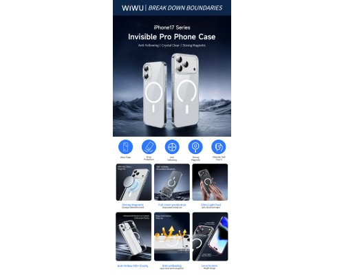Чохол для смартфона WIWU invisible Pro YXK-207 for iP17ProMax 6.9" (6977703657937)