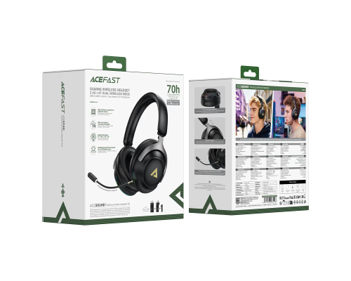 Навушники ігрові ACEFAST H20 gaming wireless headset Black (6974316287506)