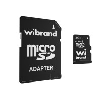 Карта пам'яті microSDHC Wibrand 8Gb class 4 (adapter SD) (WICDC4/8GB-A)