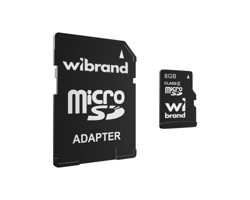 Карта пам'яті microSDHC Wibrand 8Gb class 4 (adapter SD) (WICDC4/8GB-A)
