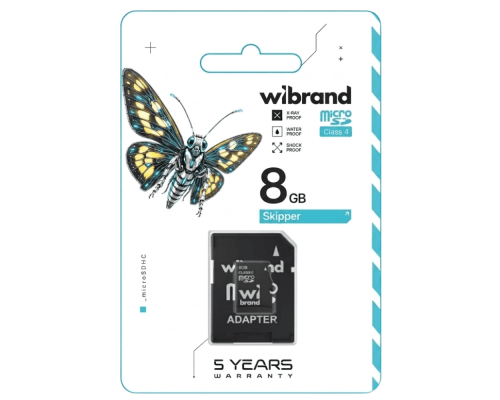 Карта пам'яті microSDHC Wibrand 8Gb class 4 (adapter SD) (WICDC4/8GB-A)