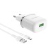 Мережевий зарядний пристрій BOROFONE BA36A High speed single port QC3.0 charger set 18W(Micro) White (BA36AMW)