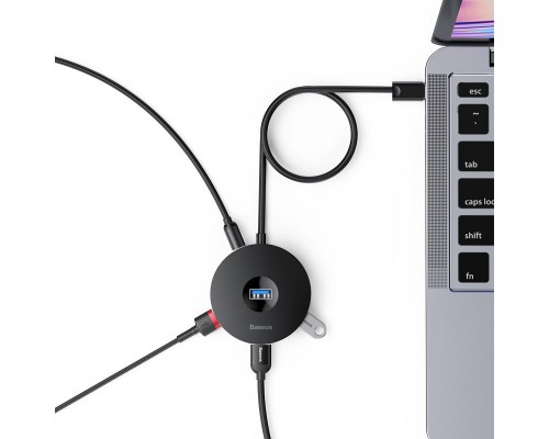 USB-Hub Baseus round box HUB adapter(USB3.0 to USB3.0*1+USB2.0*3)1m Black (CAHUB-U01) USB-Hub Baseus round box HUB adapter(USB3.0 to USB3.0*1+USB2.0*3)1m Black (CAHUB-U01)