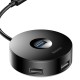 USB-Hub Baseus round box HUB adapter(USB3.0 to USB3.0*1+USB2.0*3)1m Black (CAHUB-U01)