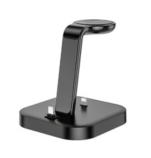 Бездротовий зарядний пристрій HOCO CW43 Graceful 3-in-1 charger Black (6931474784742)