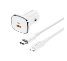 Автомобільний зарядний пристрій BOROFONE BZ12B single port QC3.0 (Type-C to Lightning) 18W White (BZ12BCLW) 