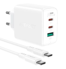 Мережевий зарядний пристрій ACEFAST A13 PD65W(USB-C+USB-C+USB-A) 3-port charger set White (AFA13W)