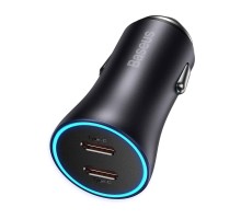 Автомобільний зарядний пристрій Baseus Golden Contactor Pro Dual Fast Charger Car Charger C+C 40W Dark Gray (CGJP000013) 