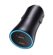 Автомобільний зарядний пристрій Baseus Golden Contactor Pro Dual Fast Charger Car Charger C+C 40W Dark Gray (CGJP000013)