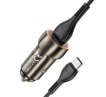Автомобільний зарядний пристрій HOCO Z46 Blue shield single port QC3.0 18W (Type-C) Metal Gray (6931474770318) 