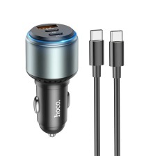 Автомобільний зарядний пристрій HOCO NZ9 Galloper 95W three-port(2C1A) car charger set(Type-C to Type-C) Black (6931474795120)