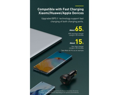 Автомобільний зарядний пристрій Baseus Superme Digital Display PPS Dual Quick Charger Car Charger 100 W Black (CCZX-01) Автомобільний зарядний пристрій Baseus Superme Digital Display PPS Dual Quick Charger Car Charger 100 W Black (CCZX-01)