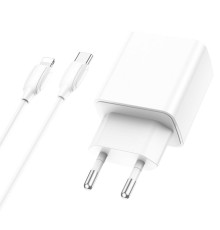 Мережевий зарядний пристрій BOROFONE BA67A PD20W+QC3.0 charger set(Type-C to iP) White (BA67ACLW)