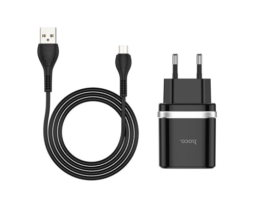 Мережевий зарядний пристрій HOCO C12Q Smart QC3.0 charger set(Micro) 18W Black (6931474716279) Мережевий зарядний пристрій HOCO C12Q Smart QC3.0 charger set(Micro) 18W Black (6931474716279)