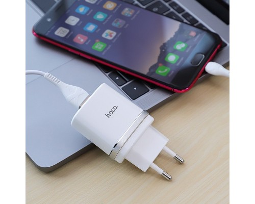 Мережевий зарядний пристрій HOCO C12Q Smart QC3.0 charger set(Micro) 18W White (6931474716286) Мережевий зарядний пристрій HOCO C12Q Smart QC3.0 charger set(Micro) 18W White (6931474716286)