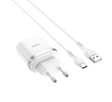 Мережевий зарядний пристрій HOCO C12Q Smart QC3.0 charger set(Type-C) 18W White (6931474716309) 