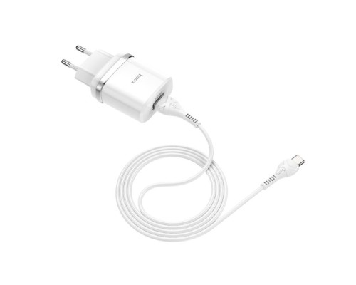 Мережевий зарядний пристрій HOCO C12Q Smart QC3.0 charger set(Type-C) 18W White (6931474716309) Мережевий зарядний пристрій HOCO C12Q Smart QC3.0 charger set(Type-C) 18W White (6931474716309)