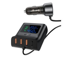 Автомобільний зарядний пристрій ACEFAST B11 138W Car Charger Splitter with Digital Display Black (AFB11) 