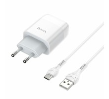 Мережевий зарядний пристрій HOCO C73A Glorious dual port charger set(Type-C) White (6931474713070) 