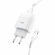 Мережевий зарядний пристрій HOCO C73A Glorious dual port charger set(Type-C) White (6931474713070)