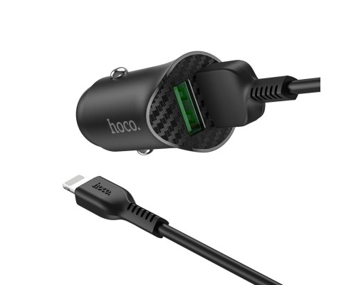 Автомобільний зарядний пристрій HOCO Z39 Farsighted dual port QC3.0 18W set(iP) Black (6931474735041) Автомобільний зарядний пристрій HOCO Z39 Farsighted dual port QC3.0 18W set(iP) Black (6931474735041)