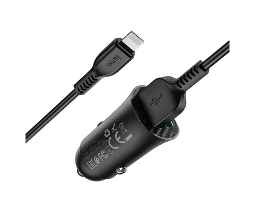 Автомобільний зарядний пристрій HOCO Z39 Farsighted dual port QC3.0 18W set(iP) Black (6931474735041) Автомобільний зарядний пристрій HOCO Z39 Farsighted dual port QC3.0 18W set(iP) Black (6931474735041)