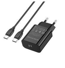 Мережевий зарядний пристрій BOROFONE BA65A Single port PD20W charger set(Type-C to Type-C) Black (BA65ACCB)